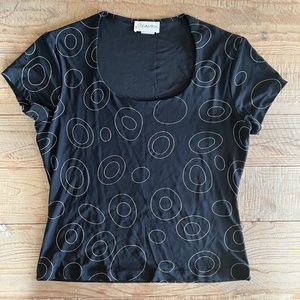 Gantos Vintage Short Sleeve Scoop Neck Top